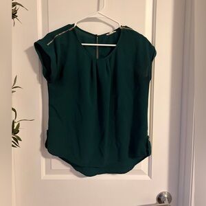 a'gaci Green Blouse with Gold Accents